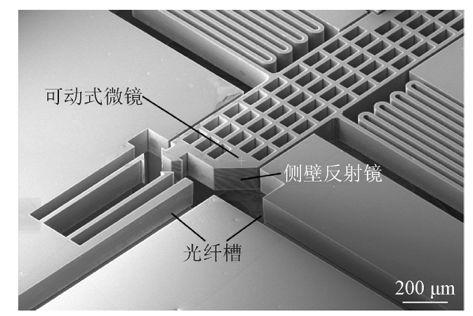 采用双面ICP刻蚀工艺制成的微小型光开关SEM图 - 广西科毅光通信