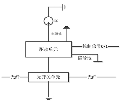 单路光开关单元控制电路示意图 - 广西科毅光通信