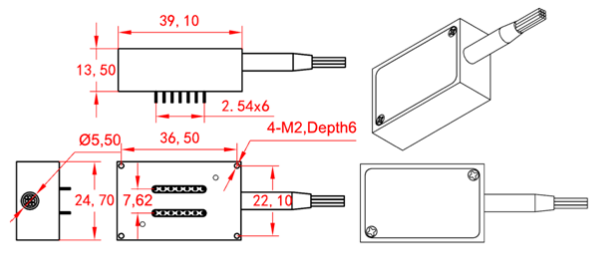 1×16单模MEMS光开关封装尺寸结构图 - 广西科毅光通信