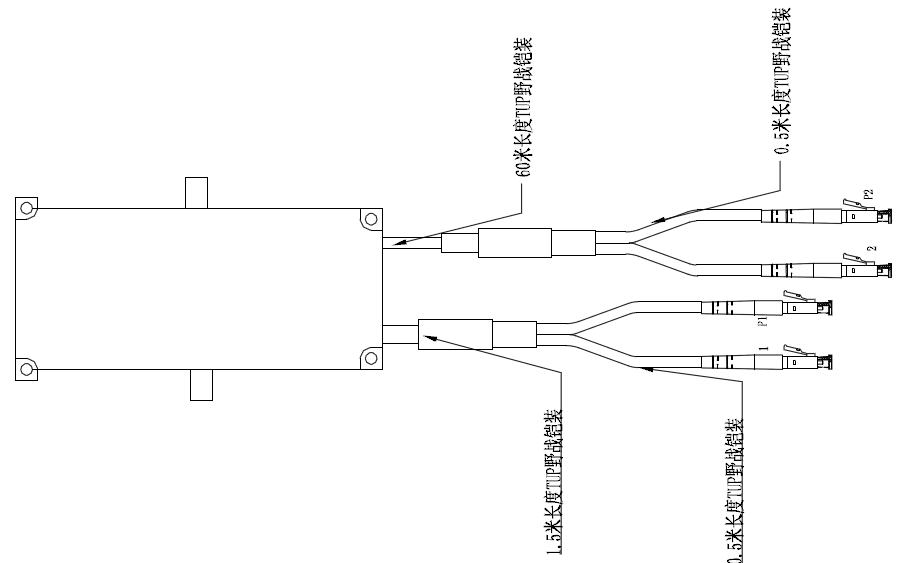 D1X1手动双向按压常闭型光开关封装尺寸结构图 - 广西科毅光通信